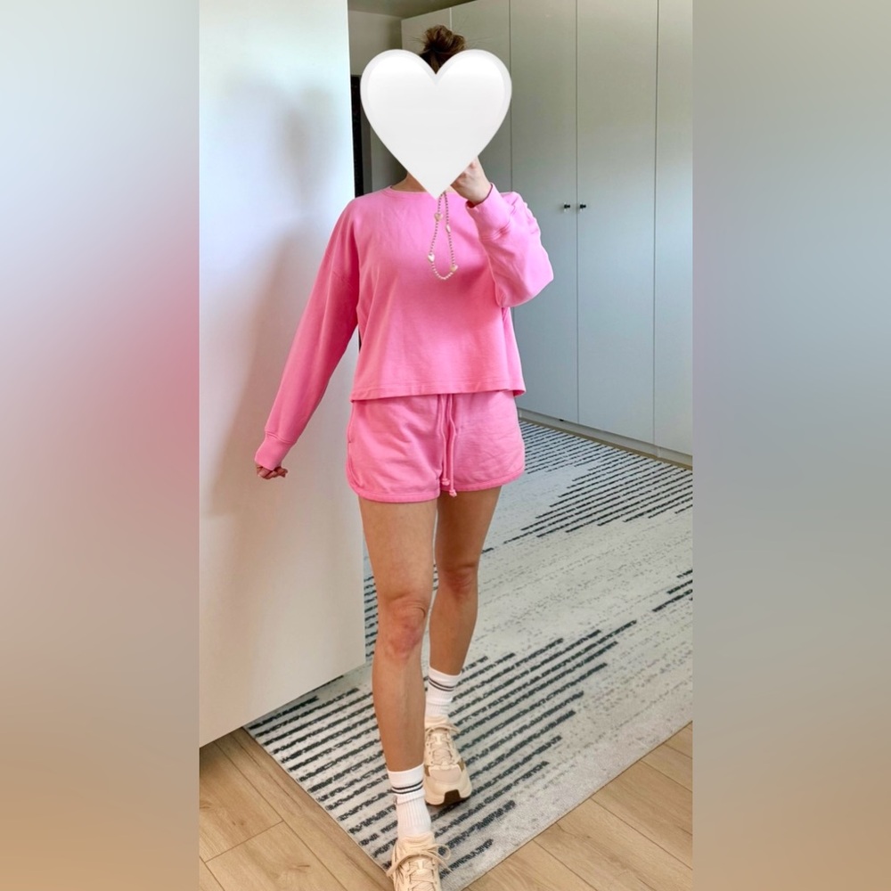 J. Crew University Terry Cropped Sweatshirt and Shorts Set